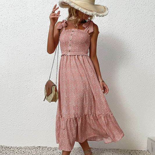 Floral Midi Backless Dress by Elizabeth Ainsley