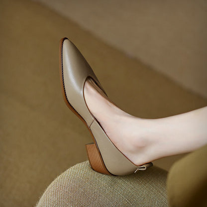 Elegant Sheepskin Low Heels by Elizabeth Ainsley