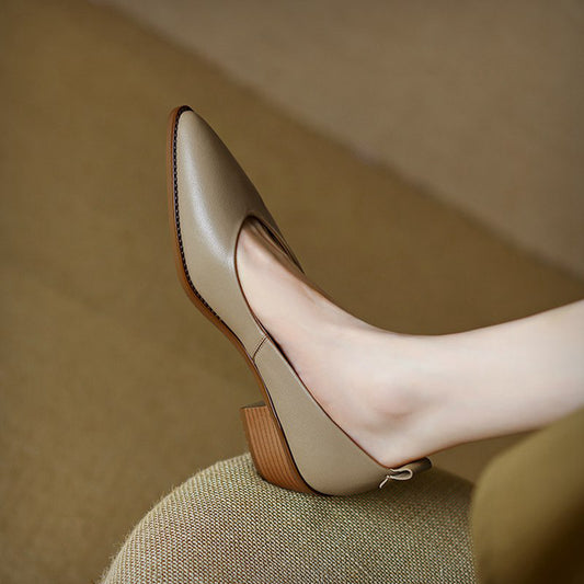 Elegant Sheepskin Low Heels by Elizabeth Ainsley