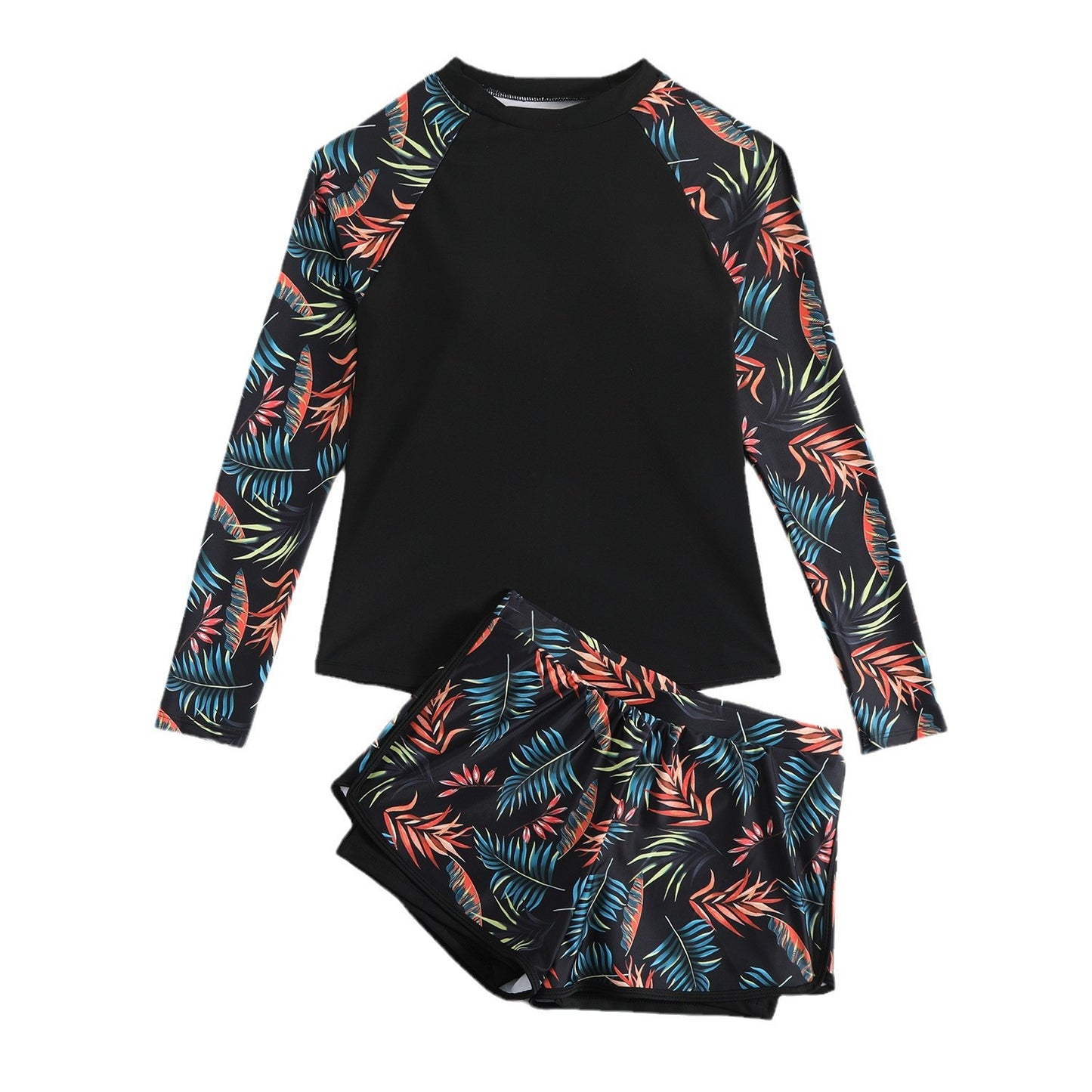 Leaf Print Elizabeth Ainsley Long Sleeve Tankini Set