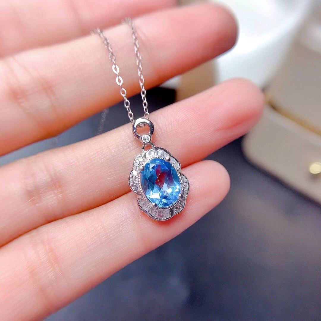 Natural Blue Topaz Jewelry Set