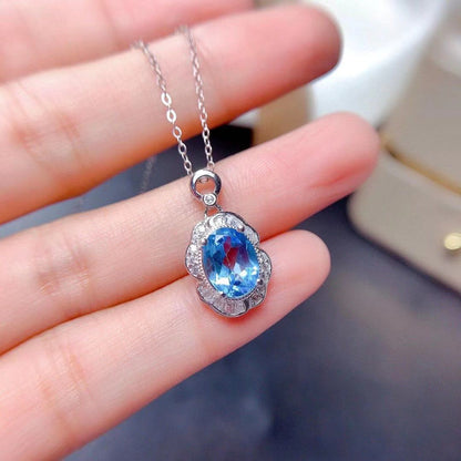 Natural Blue Topaz Jewelry Set