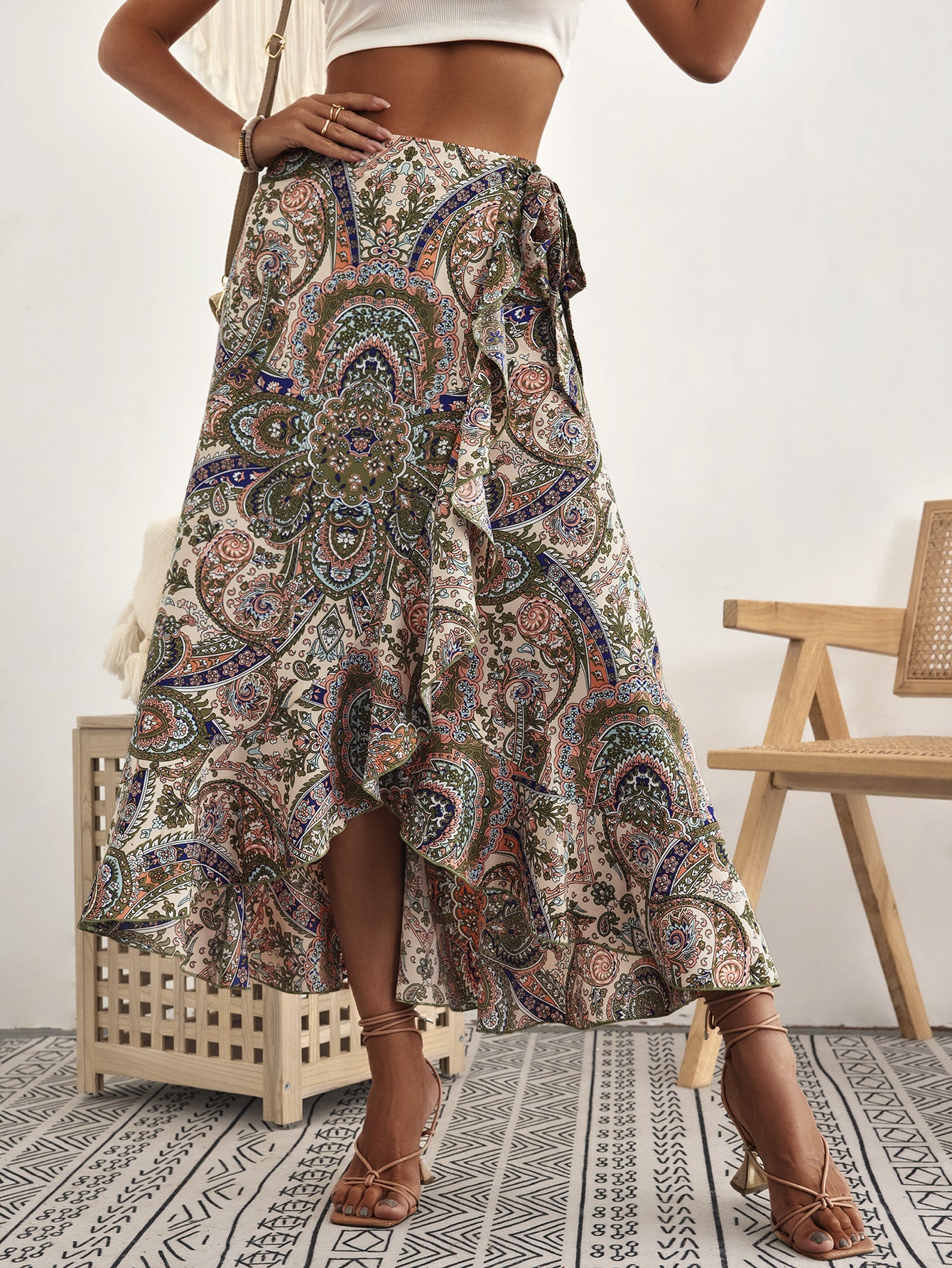 Boho Ruffle Elizabeth Ainsley Pinterest-Inspired Skirt