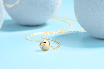 Elegant Necklace with Brushed Pendant & Sparkling Gemstone