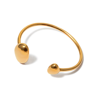 Organic Open Cuff Bracelet with Sculpted End Detail