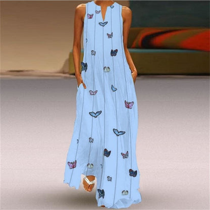 Vibrant V-Neck Swing Dress by Elizabeth Ainsley