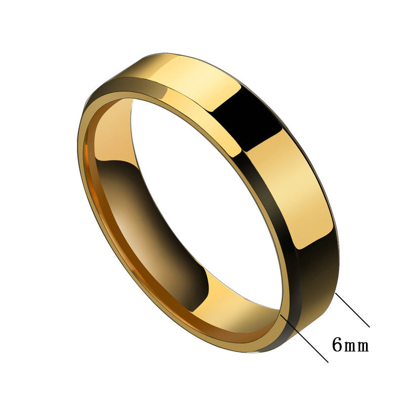 Classic Polished Stainless Steel Band Ring – 6mm Unisex Style