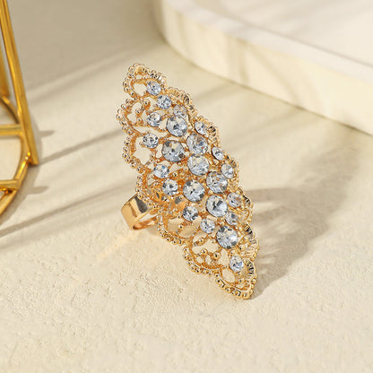 Champagne Crystal Statement  adjustable Ring