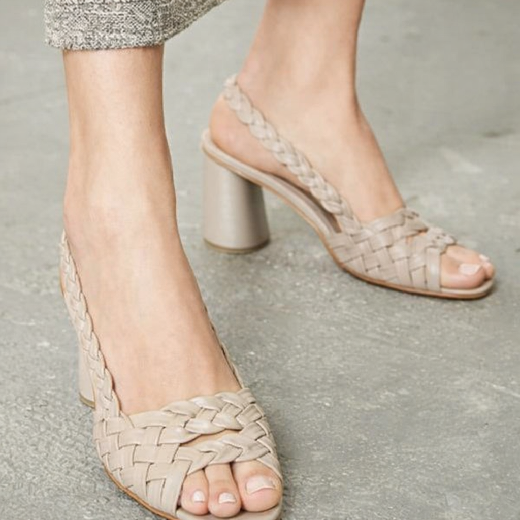 Chic Woven Heeled Sandals by Elizabeth Ainsley