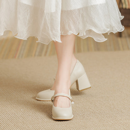 Elegant Chunky Heel High Heels by Elizabeth Ainsley