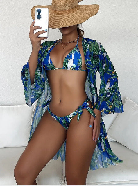 Tropical Print Elizabeth Ainsley Bikini Kimono Set