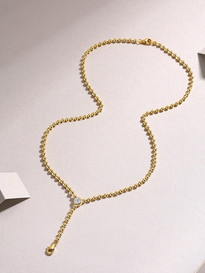 Timeless Beaded Necklace with Brilliant Gemstone Accent