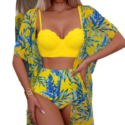 Vibrant Maple Leaf High Waist Bikini by Elizabeth Ainsley