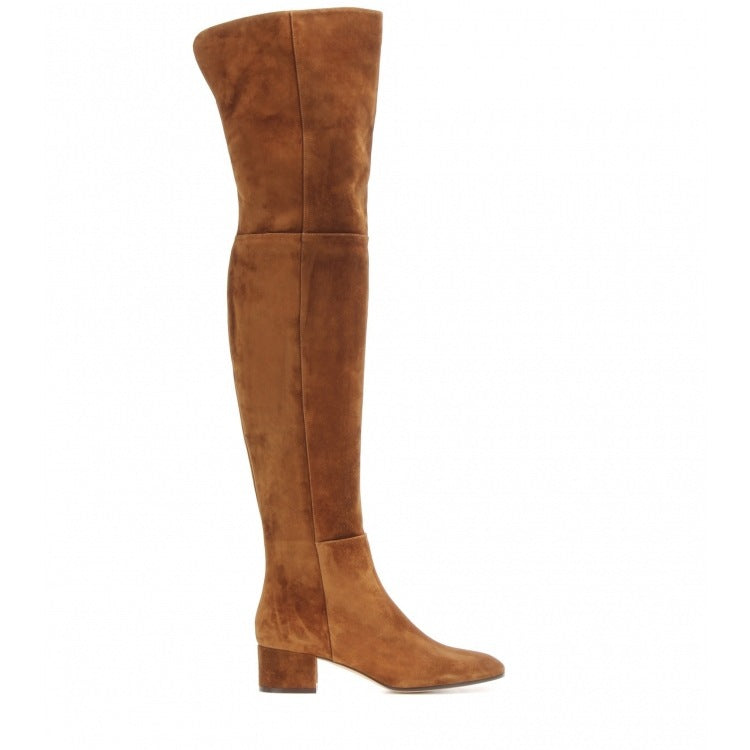 Madlenka | Suede Over-the-Knee Orthopedic Block-Heel Boots