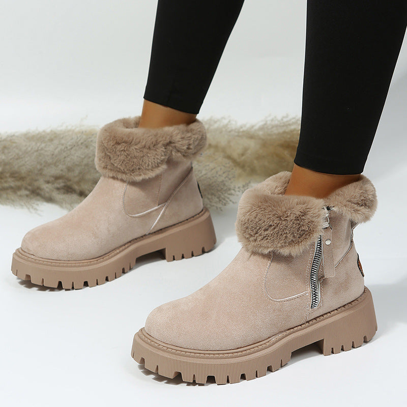 Martha | Faux-Fur Zip Orthopedic Winter Ankle Boots