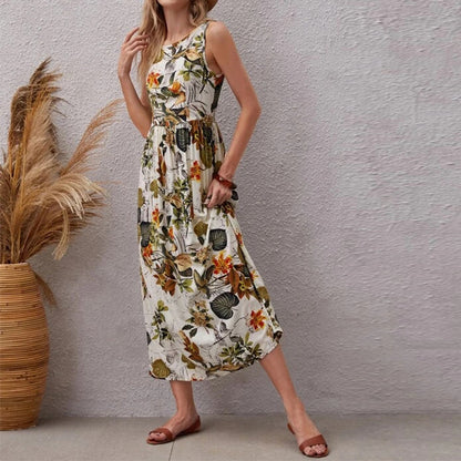 Floral A-Line Cotton Dress by Elizabeth Ainsley