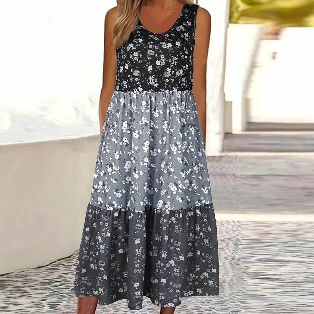 Floral Tiered Elizabeth Ainsley Casual Vest Dress