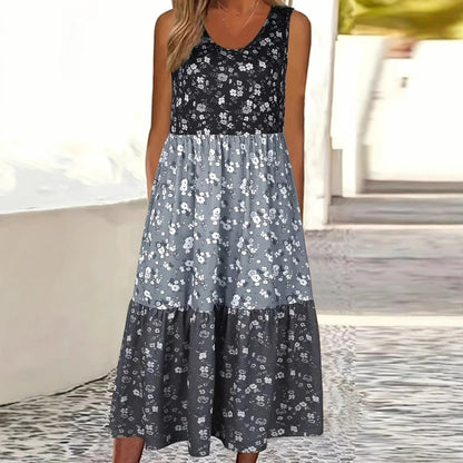 Floral Tiered Elizabeth Ainsley Casual Vest Dress