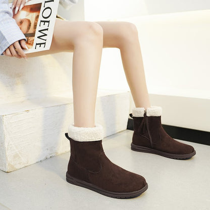 Elizabeth Ainsley Women’s Retro Cotton-Padded Flat Boots