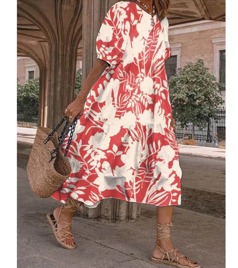 Floral Print Elizabeth Ainsley Summer Midi Dress