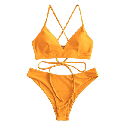 Strappy Solid Bikini by Elizabeth Ainsley
