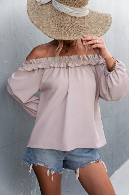 Chic Off-Shoulder Lantern Sleeve Top Elizabeth Ainsley