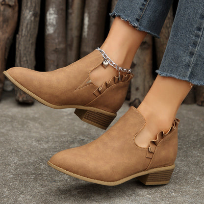 Elizabeth Ainsley Women's Chunky Heel Pointed Toe Boots