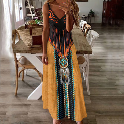 Boho Printed Elizabeth Ainsley Summer Maxi Dress