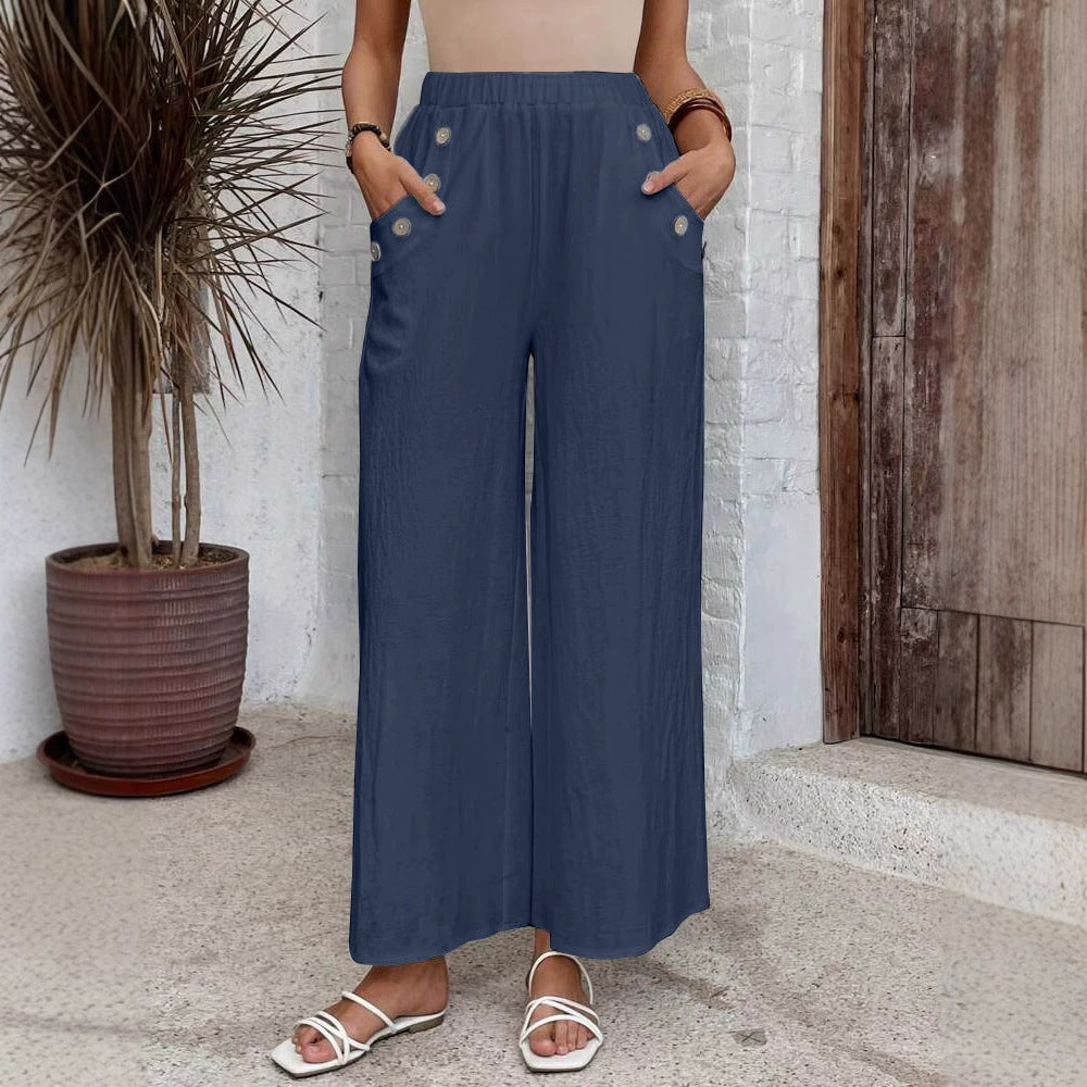 Relaxed High Waist Wide-Leg Pants by Elizabeth Ainsley