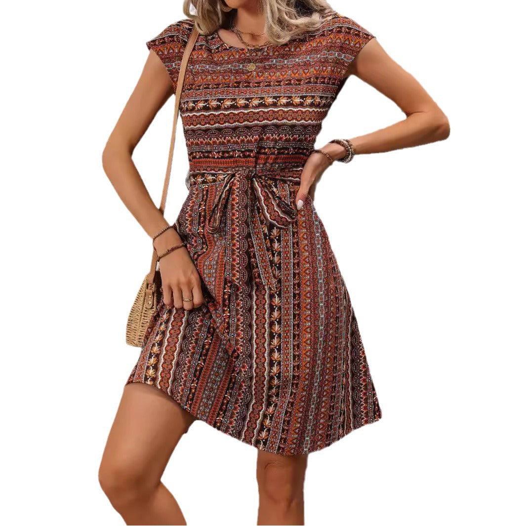 Boho Print A-Line Dress Elizabeth Ainsley Summer Style