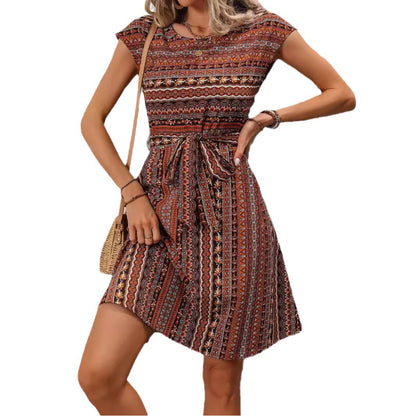 Boho Print A-Line Dress Elizabeth Ainsley Summer Style