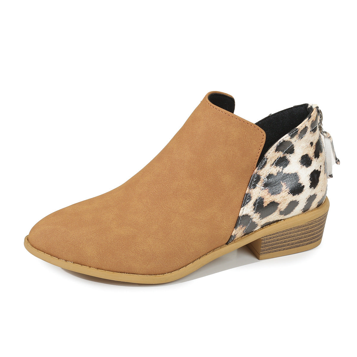 Elizabeth Ainsley Leopard Boots - Chunky Heel Comfort