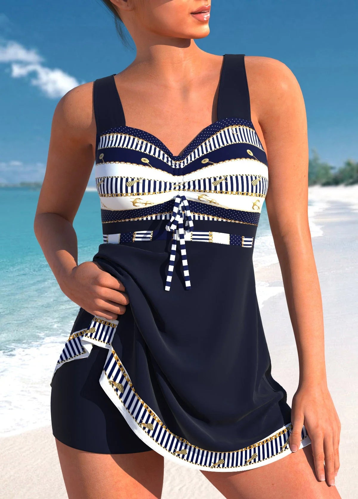Chic Plus Size Split Skirt Bikini by Elizabeth Ainsley