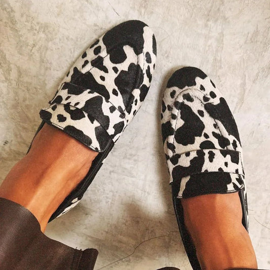 Cowprint Round-Toe Plus Shoes by Elizabeth Ainsley