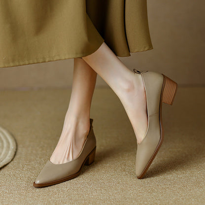Elegant Sheepskin Low Heels by Elizabeth Ainsley