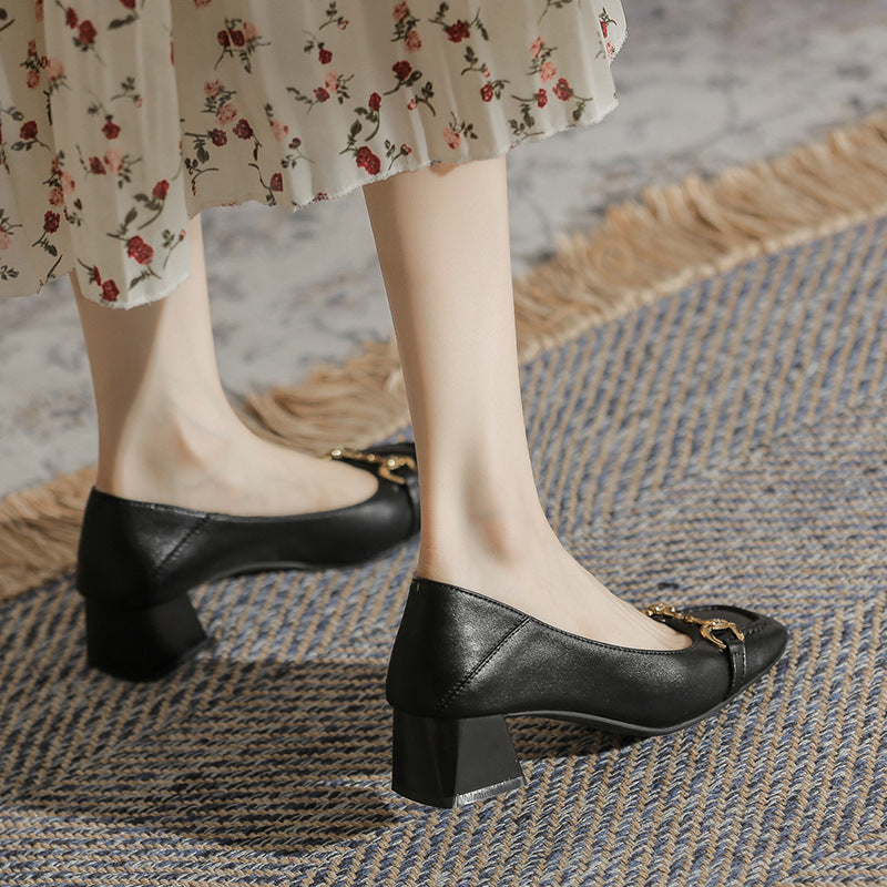 Elegant Square Toe Heels by Elizabeth Ainsley