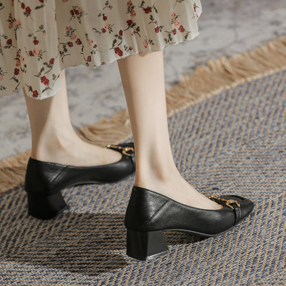 Elegant Square Toe Heels by Elizabeth Ainsley