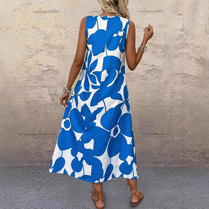 Bold Floral Elizabeth Ainsley Sleeveless Summer Dress