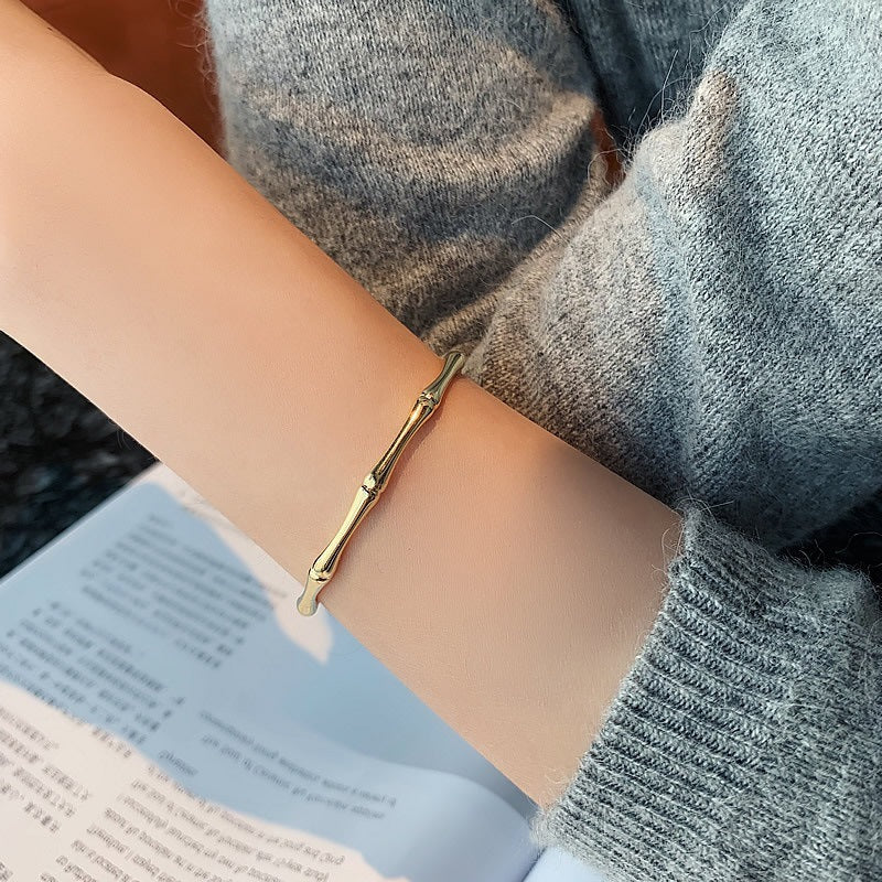 Textured Open Cuff Bracelet with Sculpted Segment Design