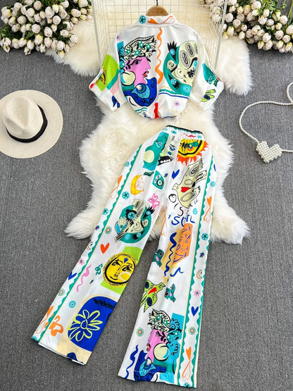 Vibrant Print Elizabeth Ainsley Women's Loose Summer Set