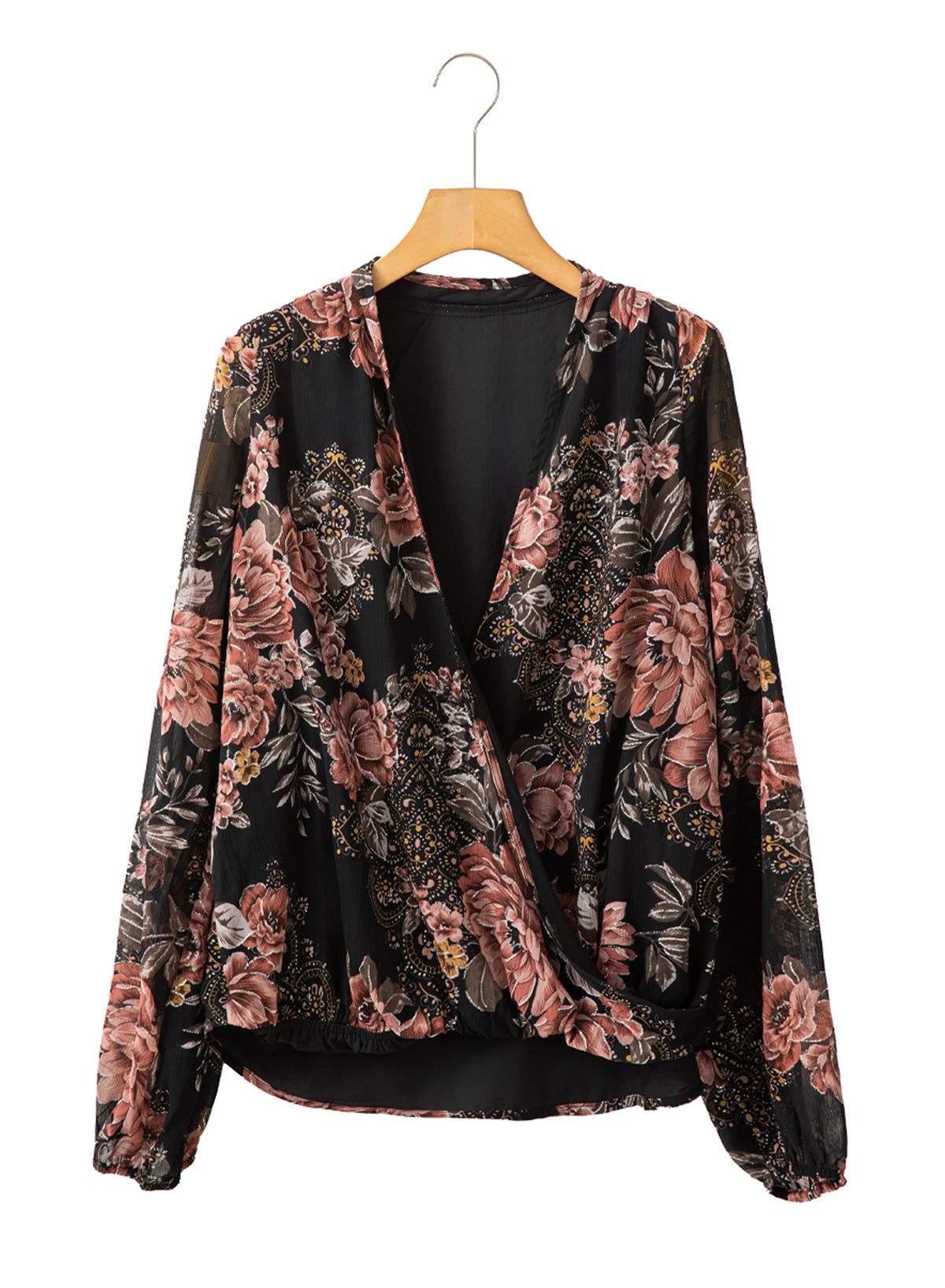 Floral Chiffon V-Neck Top Elizabeth Ainsley