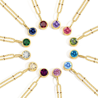 Classic Birthstone Solitaire Necklace