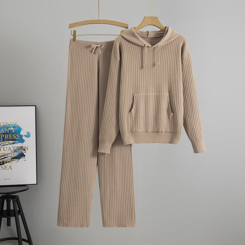 Trendy Hooded Knit Set by Elizabeth Ainsley