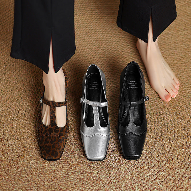 Vintage Leopard Chunky Pumps by Elizabeth Ainsley