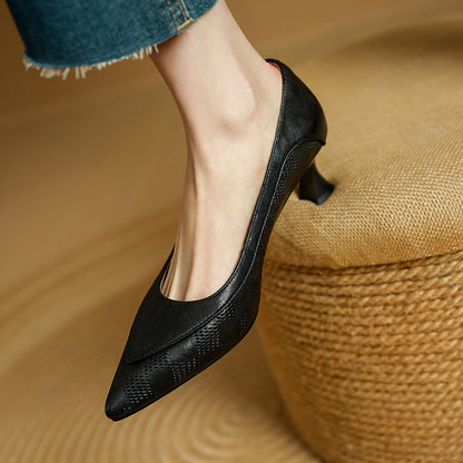 Elegant Leather Pointed Heels by Elizabeth Ainsley