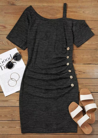 Chic Diagonal Shoulder Dress Elizabeth Ainsley