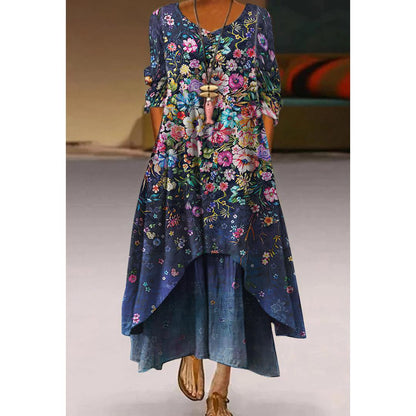 Artistic Floral Swing Dress by Elizabeth Ainsley