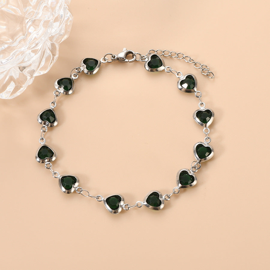 Heart-Accent Chain Bracelet with Elegant Linked Design