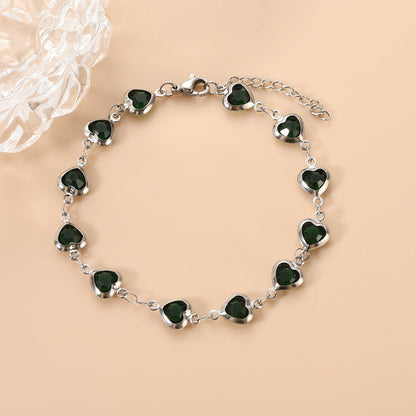 Heart-Accent Chain Bracelet with Elegant Linked Design