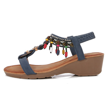 Chic Rhinestone Wedge Sandals by Elizabeth Ainsley